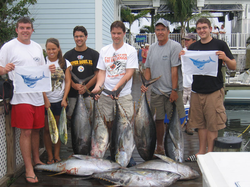 Fishing action aboard White Lightning