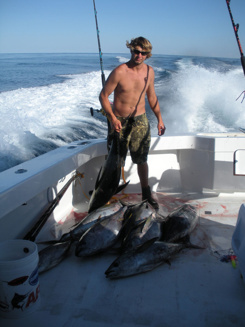 Fishing action aboard White Lightning