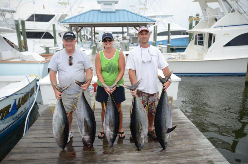 Fishing action aboard White Lightning
