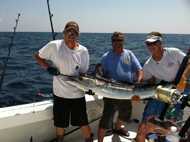 Fishing action aboard White Lightning