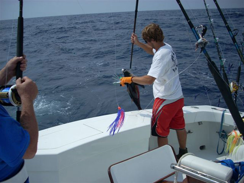 Fishing action aboard White Lightning