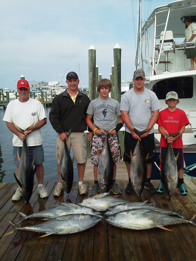 Fishing action aboard White Lightning