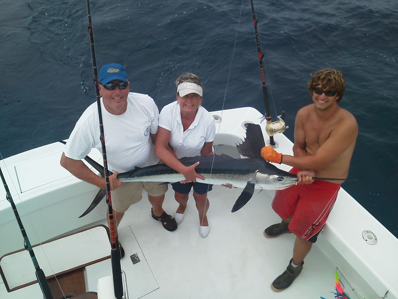 Fishing action aboard White Lightning