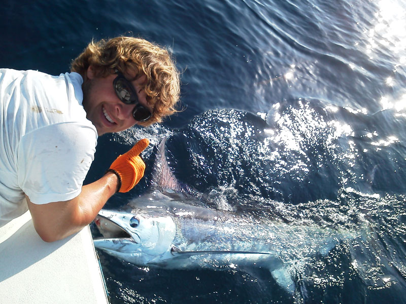Fishing action aboard White Lightning
