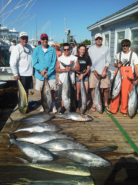 Fishing action aboard White Lightning
