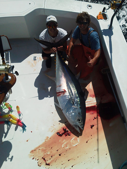 Fishing action aboard White Lightning