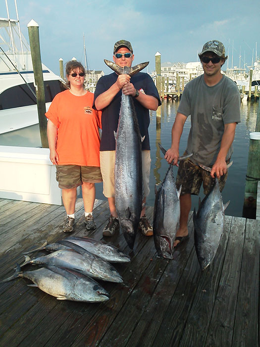 Fishing action aboard White Lightning